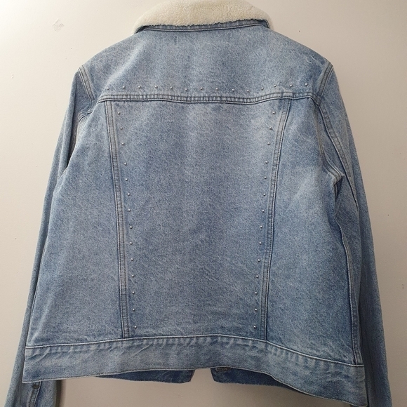 Rebecca Minkoff Clark Denim Vintage Washed Jacket With Stud Size XL - Picture 8 of 13